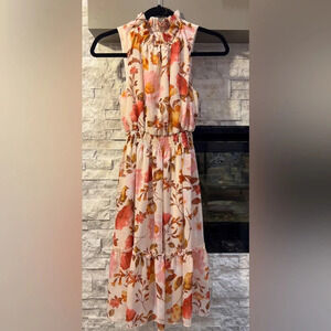 Kate & Lily Floral sleeveless maxi floral dress, tiered skirt size 6